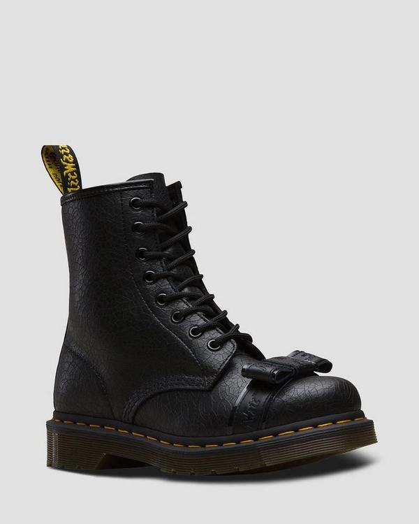 Dr Martens Dámské Kotníkové Boty 1460 Crackle Černé, CZ-402186